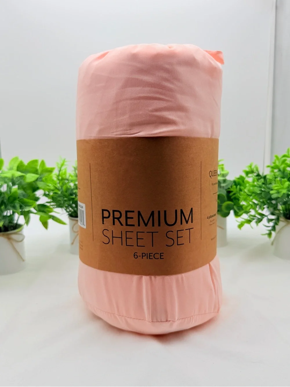 Ienjoy Home PREMIUM Solids in Style 6-Pc. Sheet Set, Queen- Blush Color